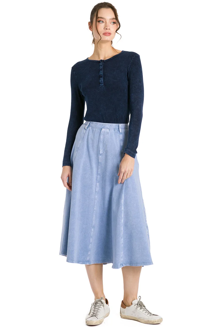 Jean Panel Midi Skirt