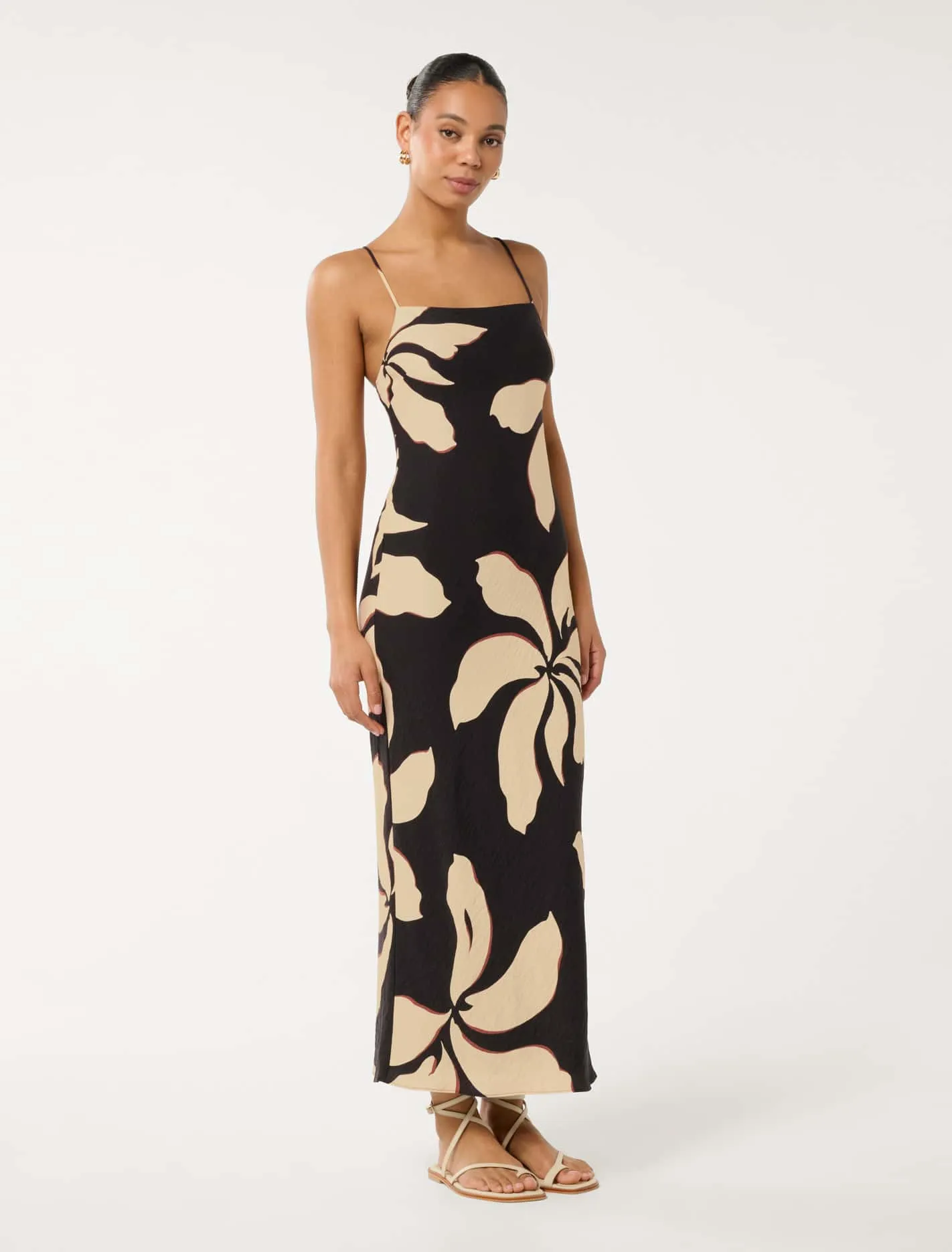 Jude Textured Tie Back Midi Dress