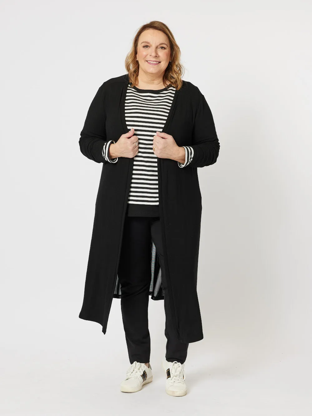 Juli Longline Cardigan - Black