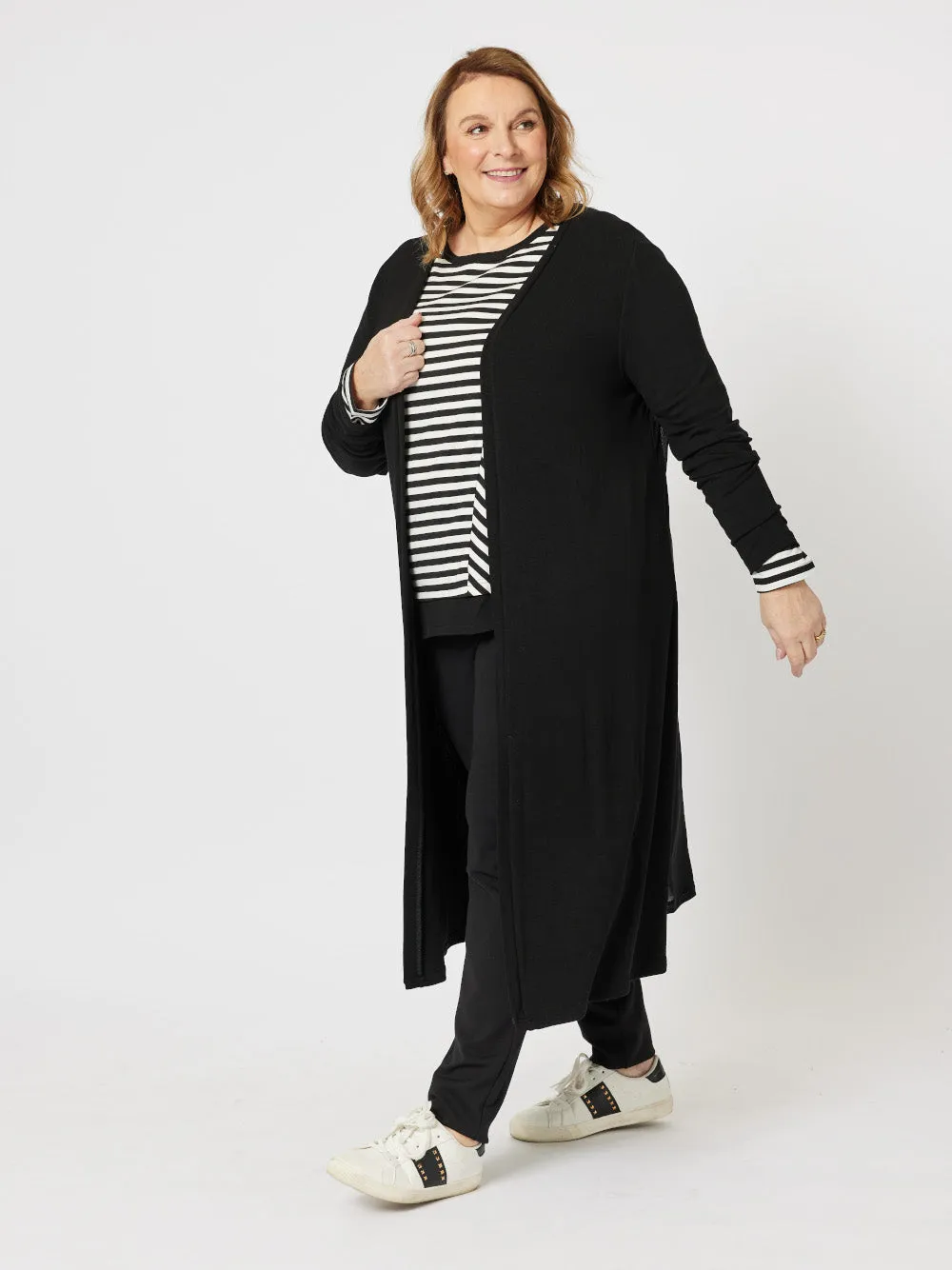 Juli Longline Cardigan - Black