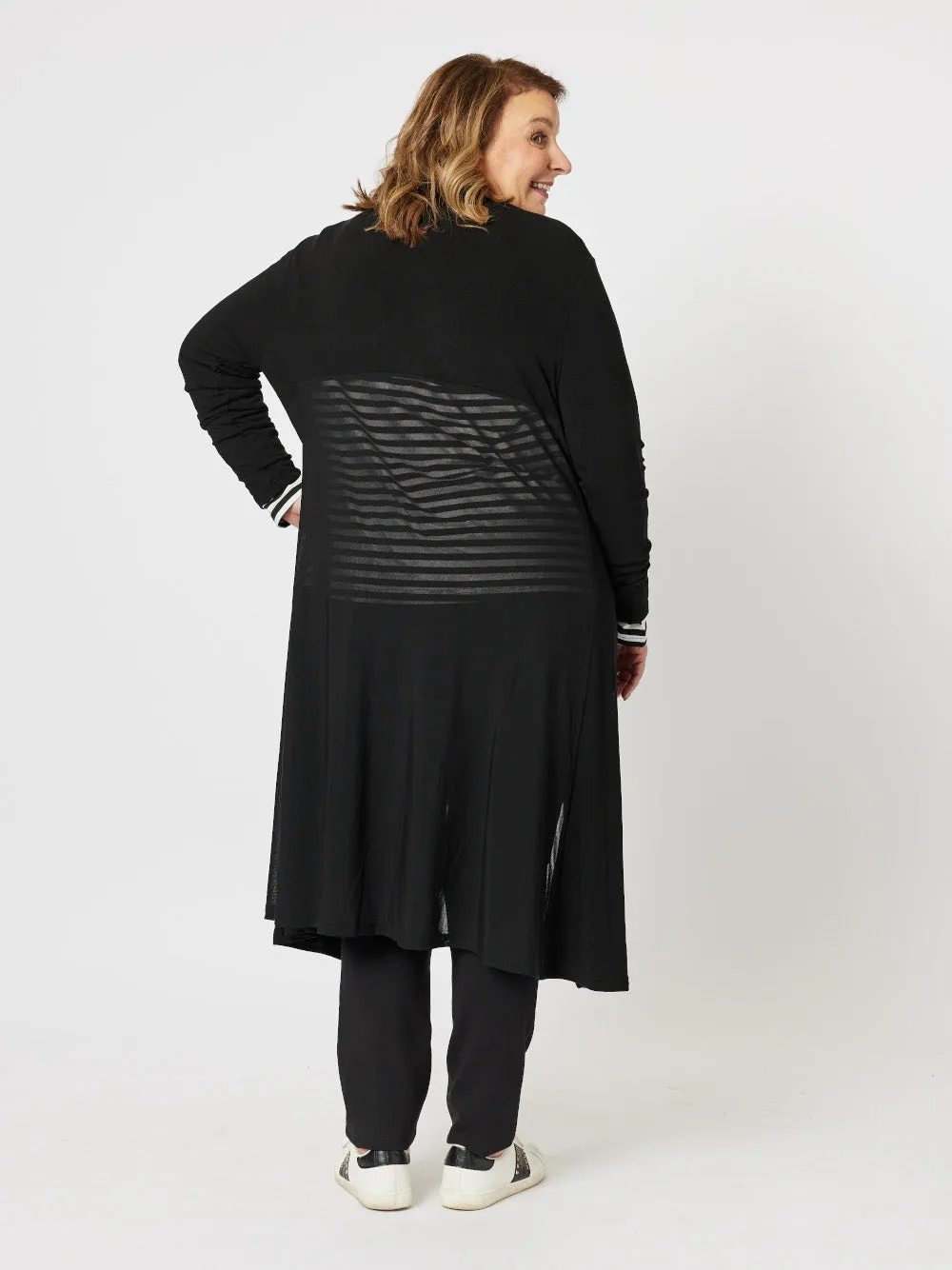 Juli Longline Cardigan - Black