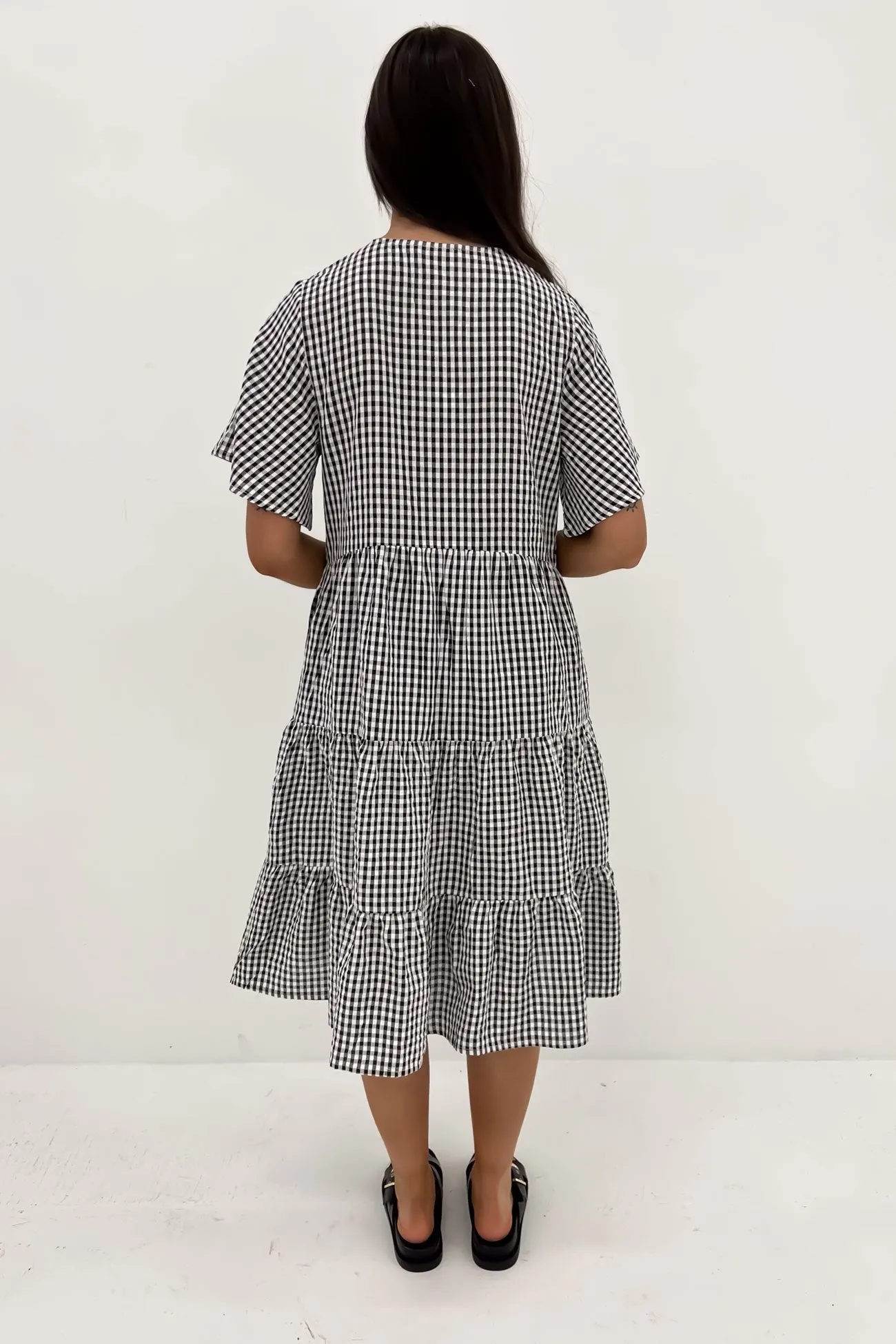 Kelis Midi Dress Black Gingham