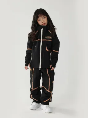 Kid's Stripe Cargo Snow Jacket & Pants Ski Set