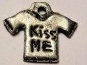 Kiss Me T Shirt Genuine American Pewter Charm