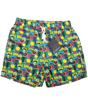 Kiton Swim Shorts S Green Novelty - Men Swimwear SALE