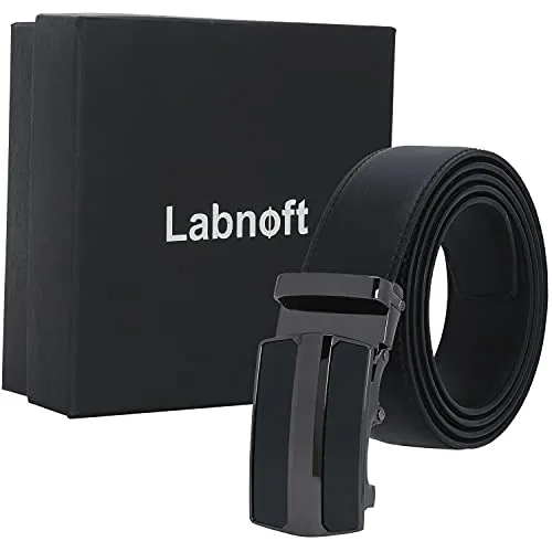 Labnoft Men's Auto Lock Pu Leather Belt, Black