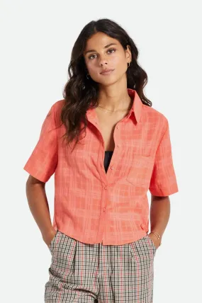 Leon Boxy S/S Woven - Deep Sea Coral