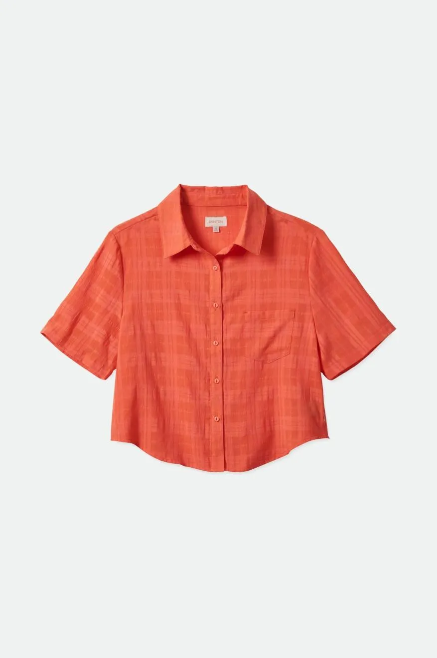 Leon Boxy S/S Woven - Deep Sea Coral