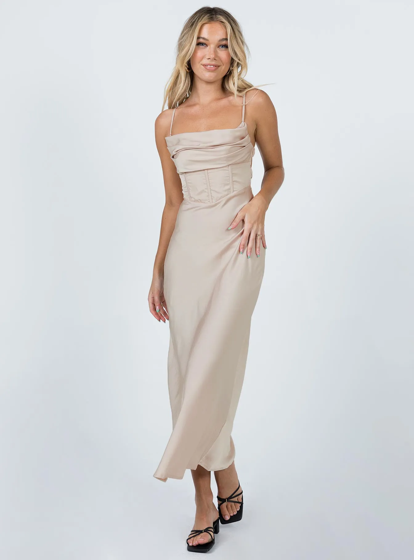 Lillie Midi Dress Beige