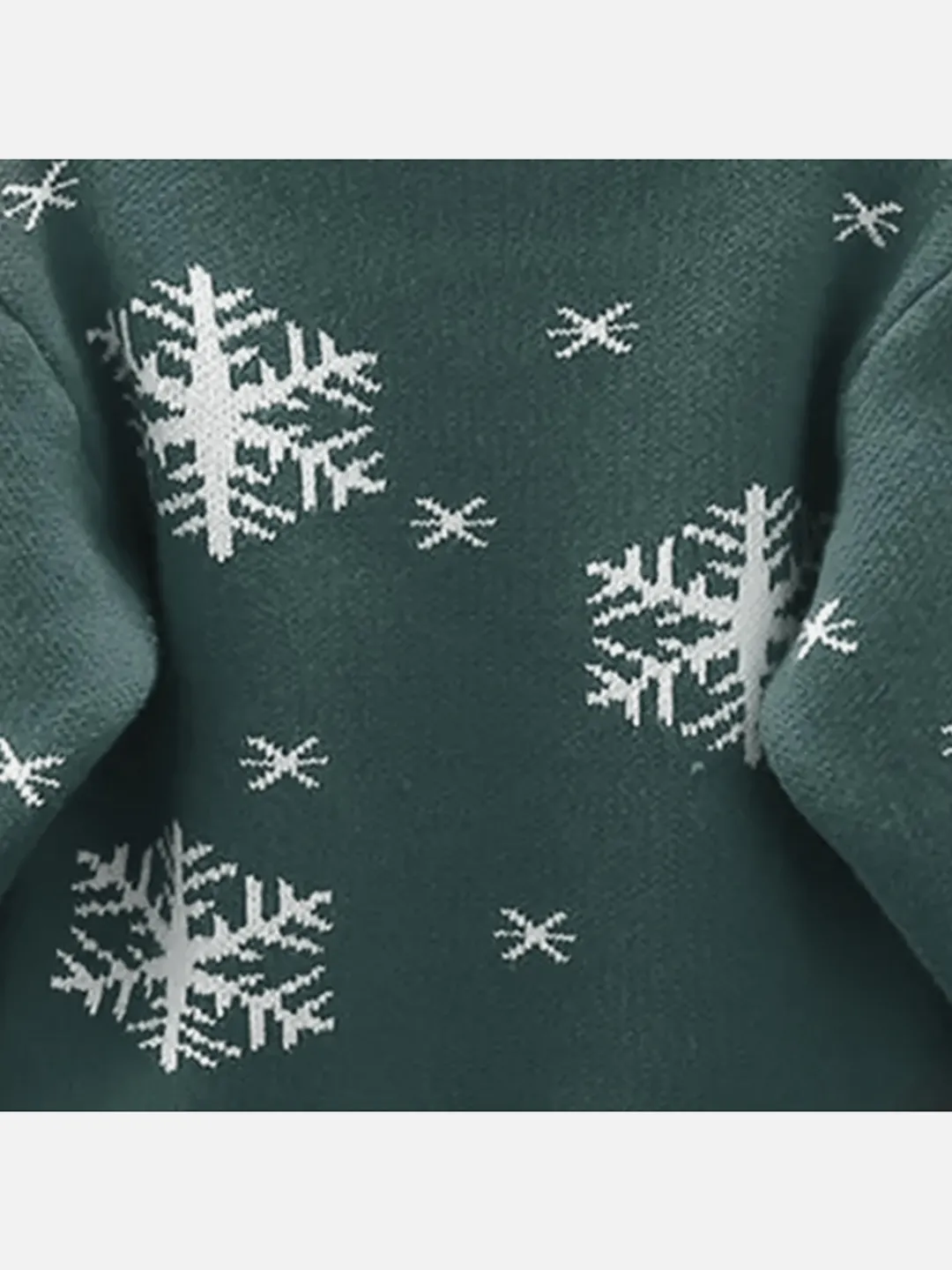 Little Surprise Box Green Flakes Reindeer Warmer Cardigan & Christmas Sweater for Kids