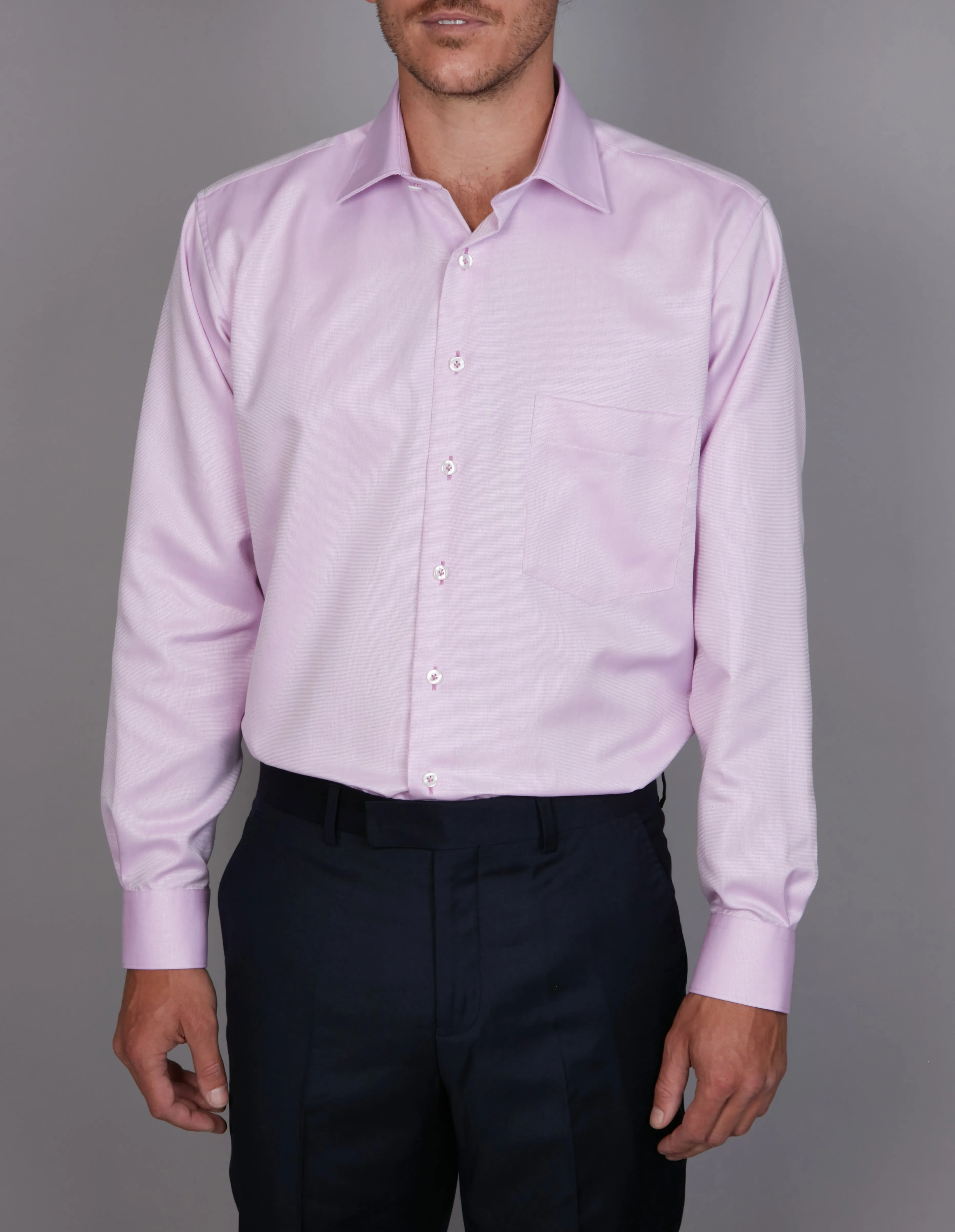 Long Sleeve Business Shirt - Pink