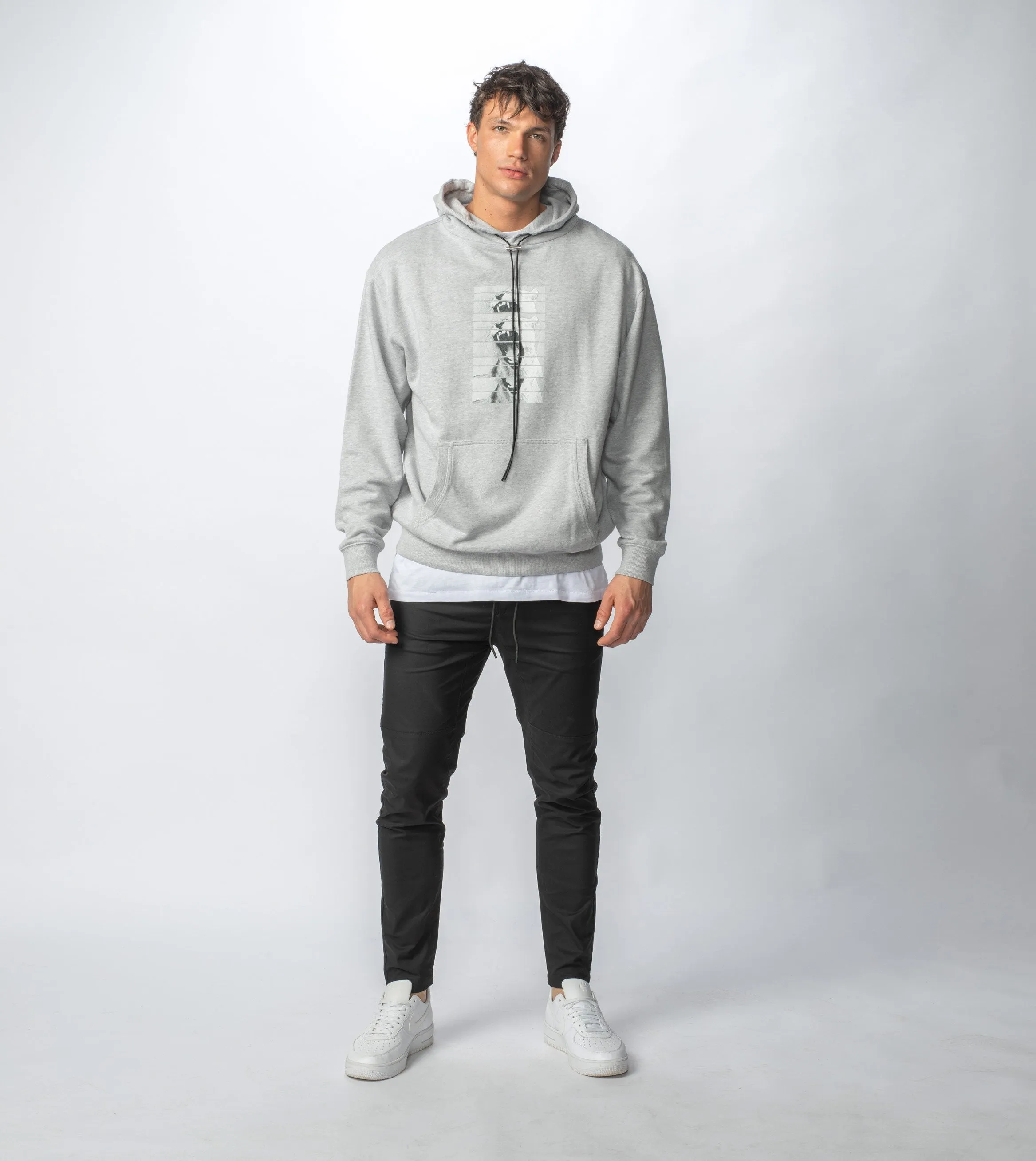 Lowgo Mono Hood Sweat Silver Marle