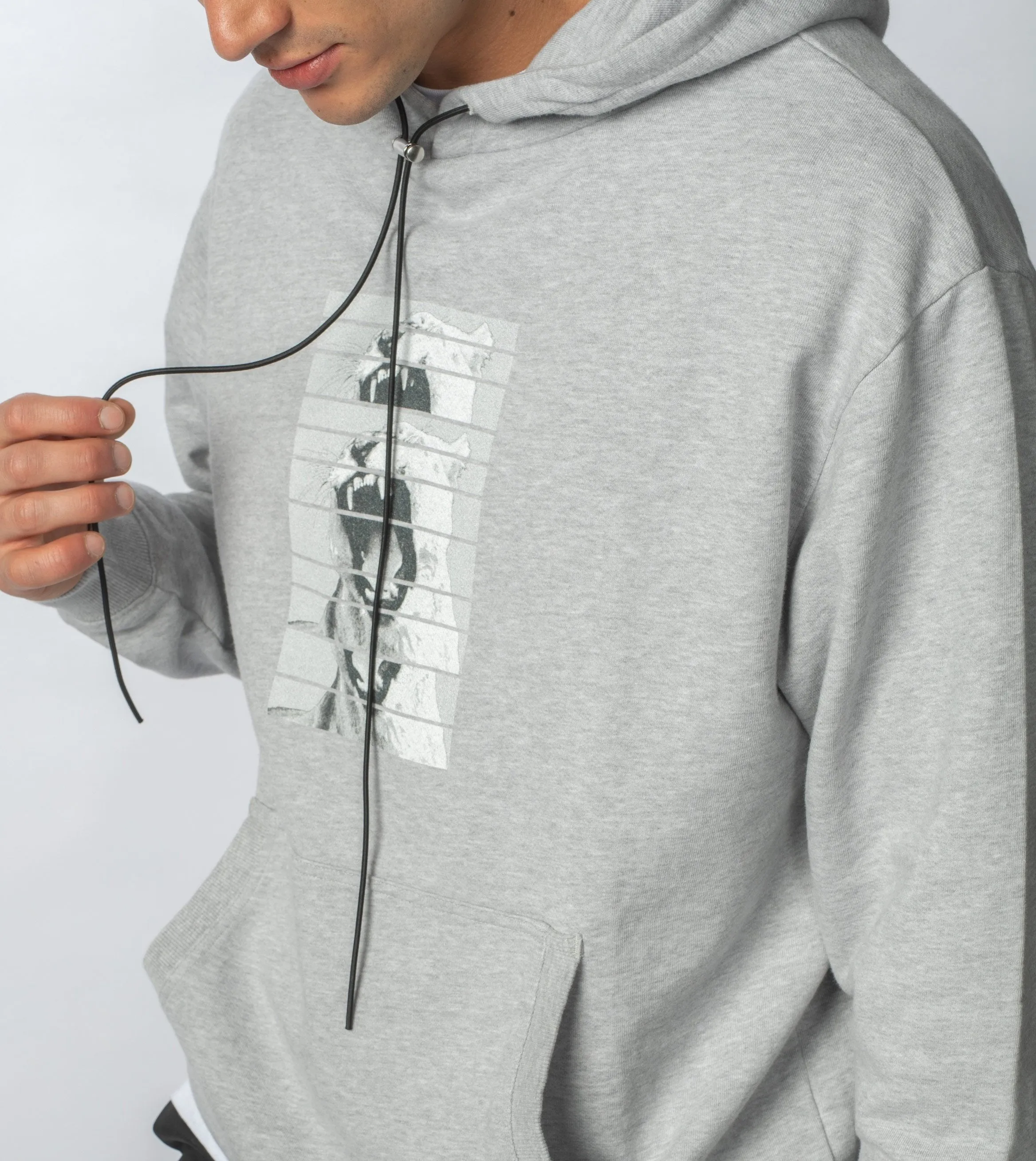 Lowgo Mono Hood Sweat Silver Marle