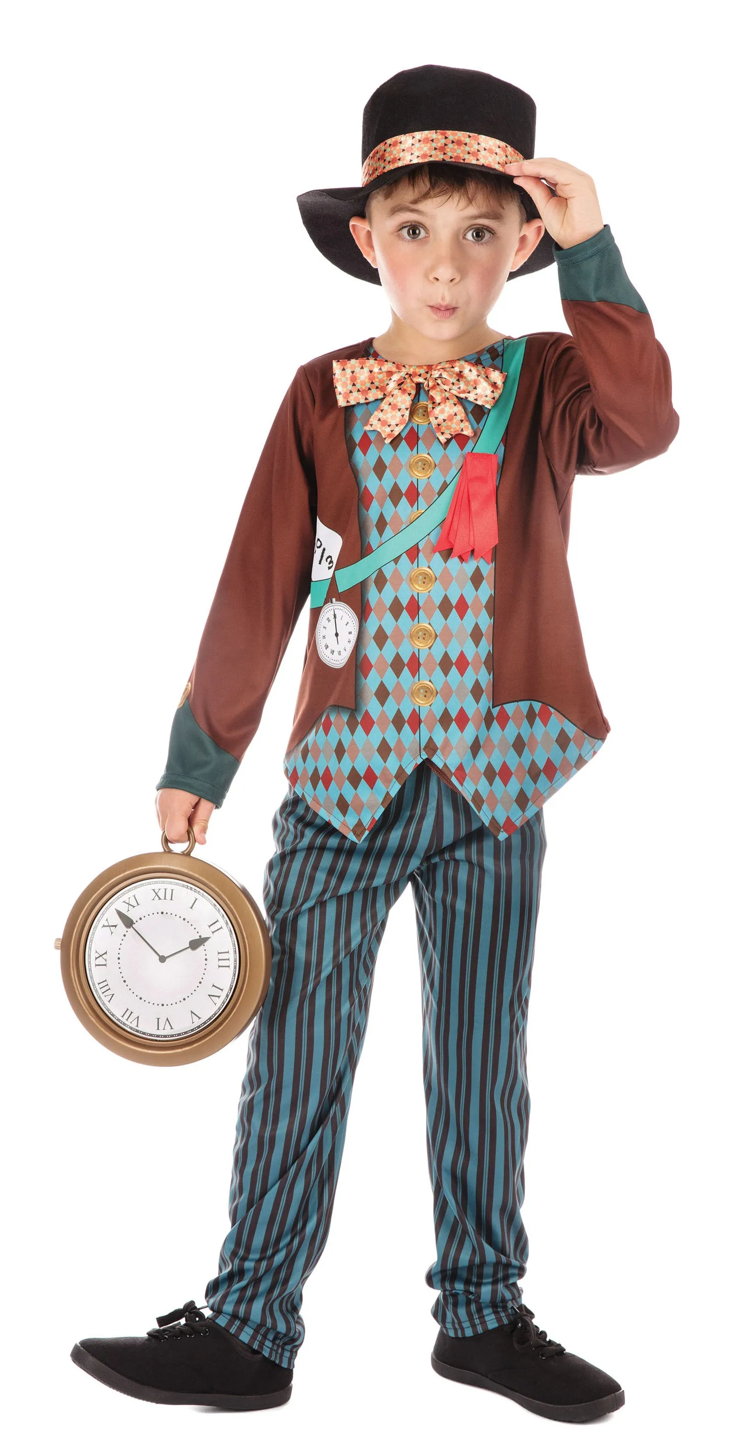 Mad Hatter Boys Wonderland Fancy Dress Costume