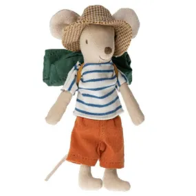 Maileg - Hiker mouse - big brother - blue   white stripes