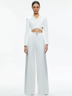 Mame Highrise Wide Leg Pant in Off White