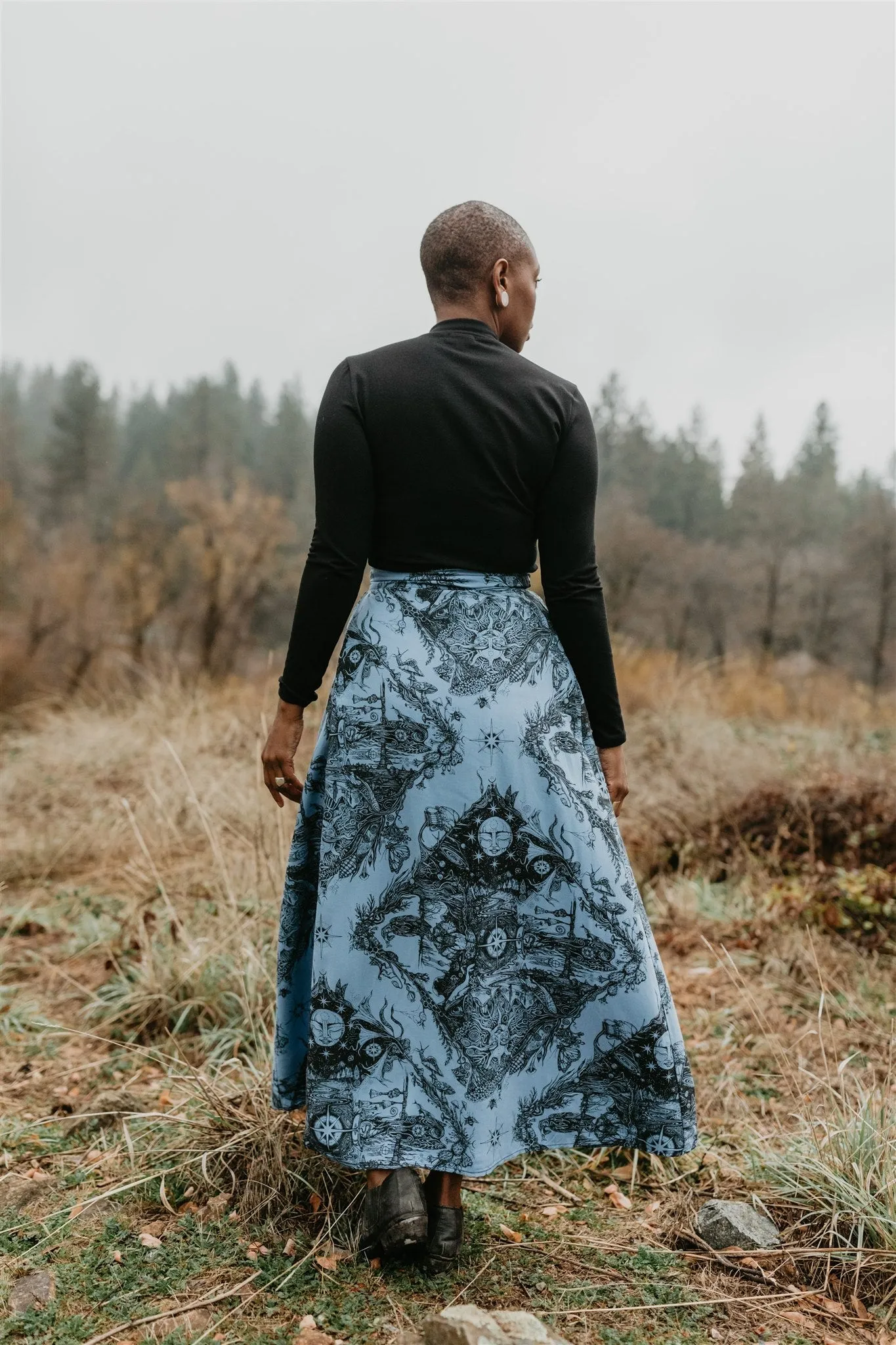 Maxi Wrap Skirt in Earth Worship