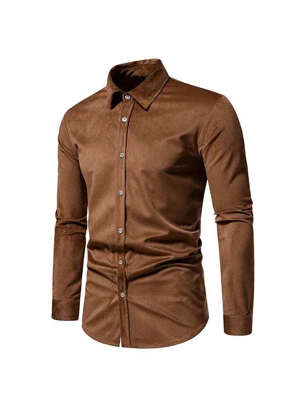 Men's Corduroy Long Sleeve Casual Shirt