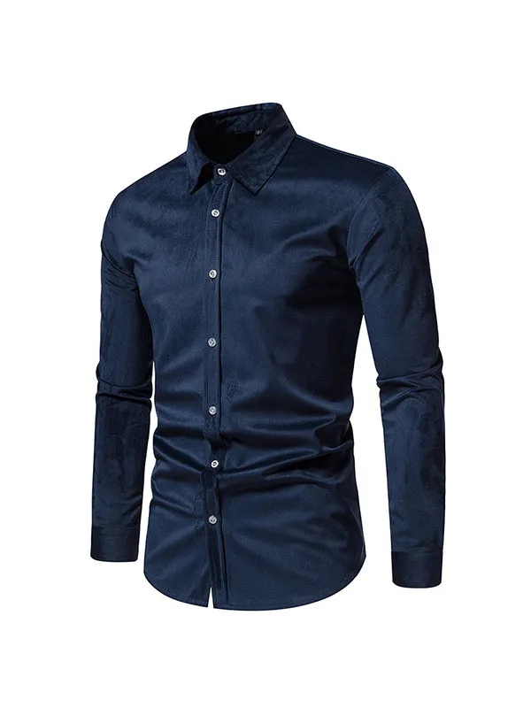 Men's Corduroy Long Sleeve Casual Shirt