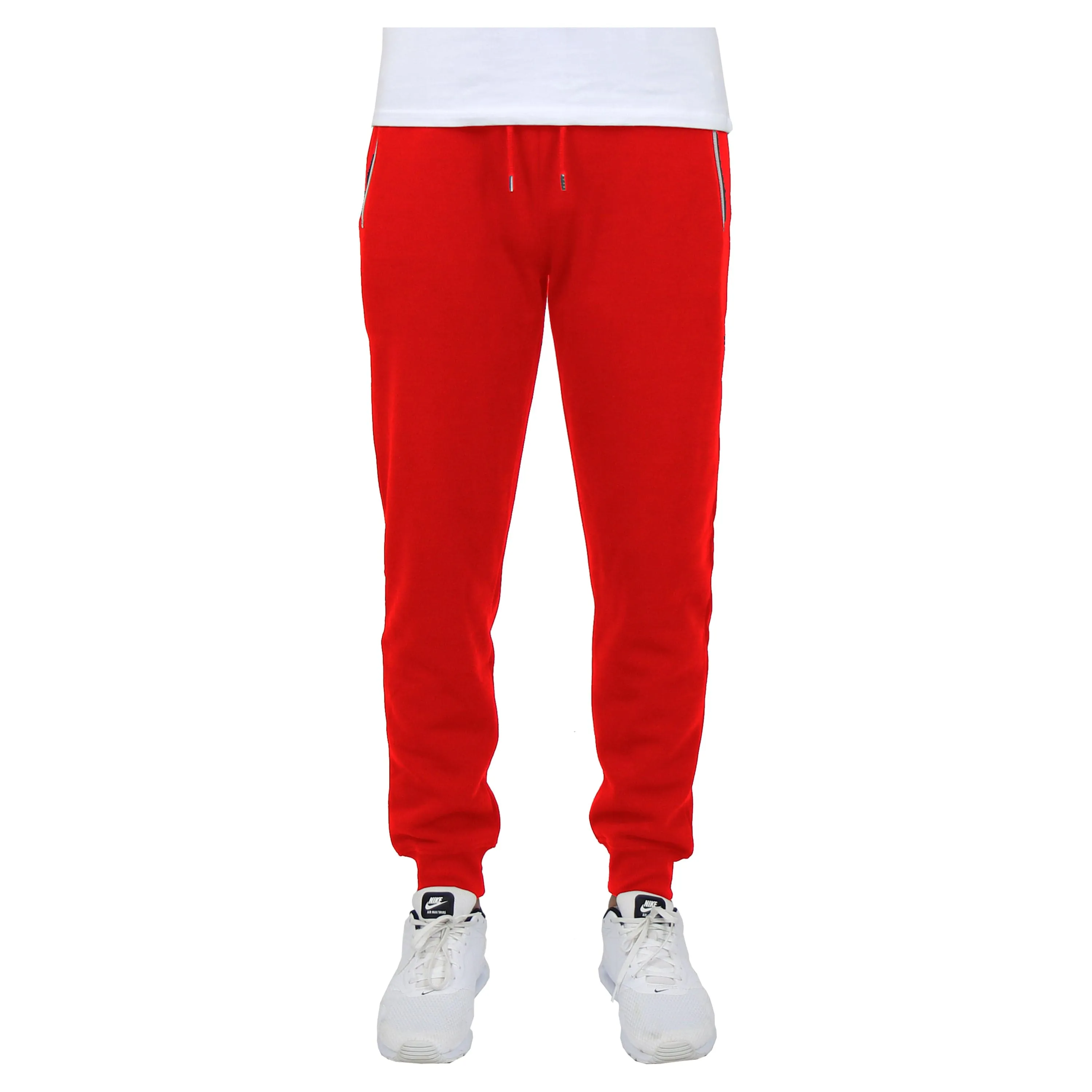 Men's Fleece Joggers with Contrast Zippers