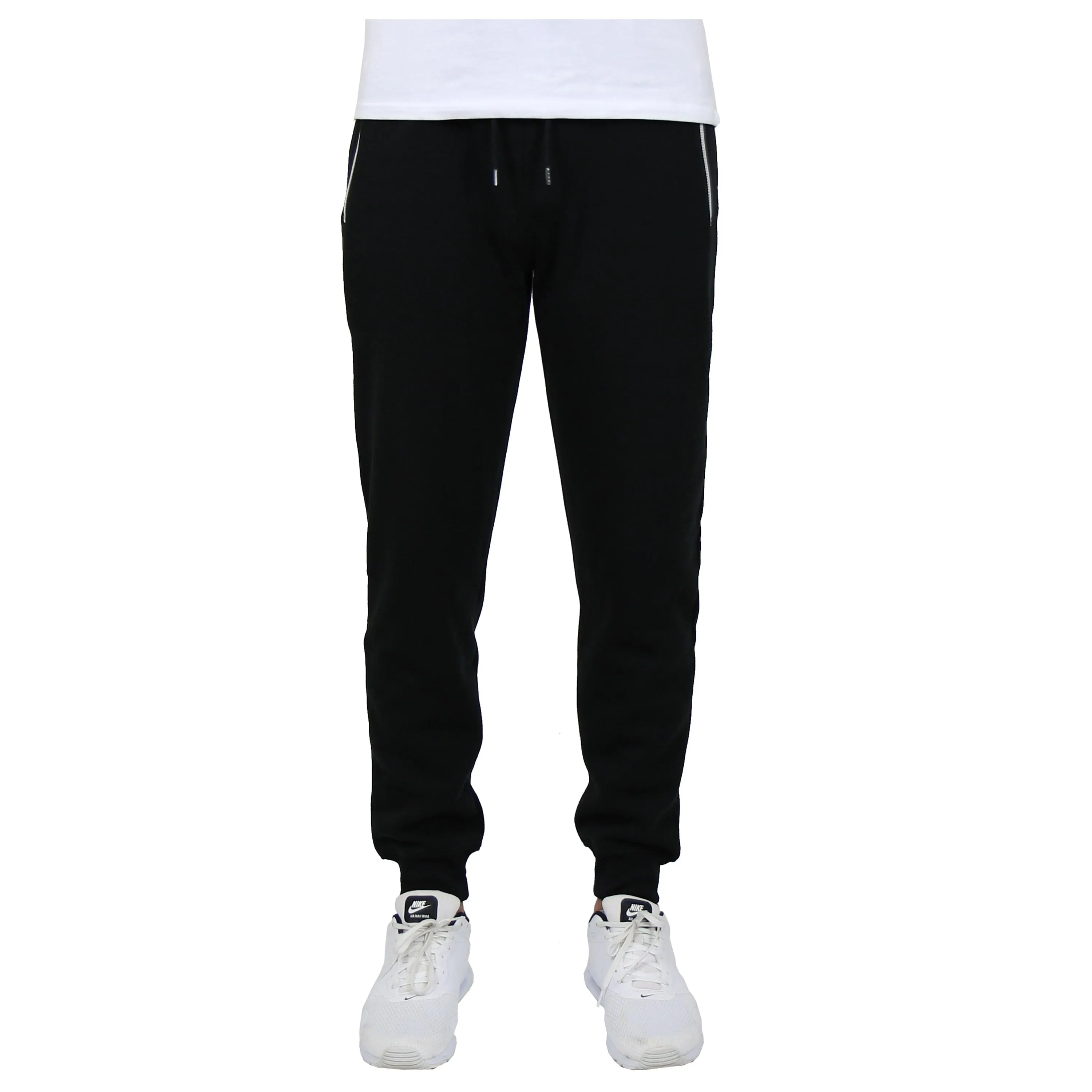 Men's Fleece Joggers with Contrast Zippers