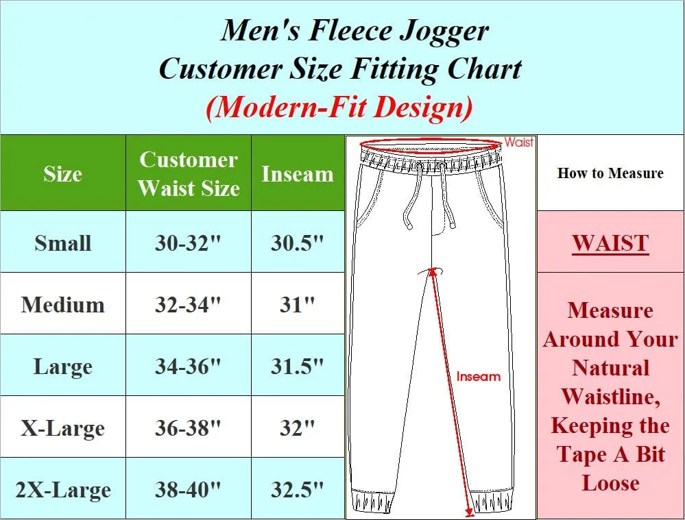 Men's Fleece Joggers with Contrast Zippers