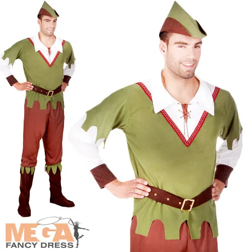 Mens Forest Hunter Robin Hood Medieval Costume