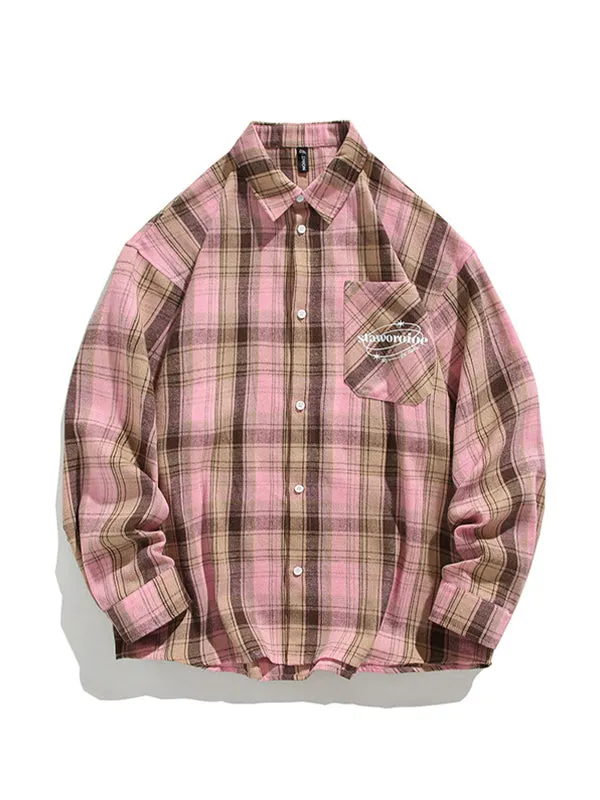 Men's Plaid INS Style Long Sleeve Shirt