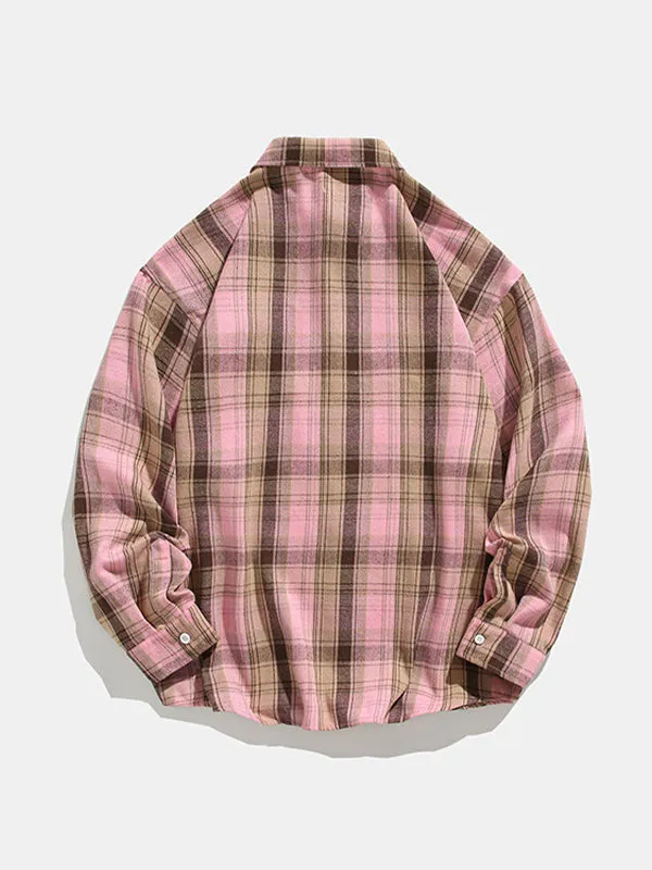 Men's Plaid INS Style Long Sleeve Shirt