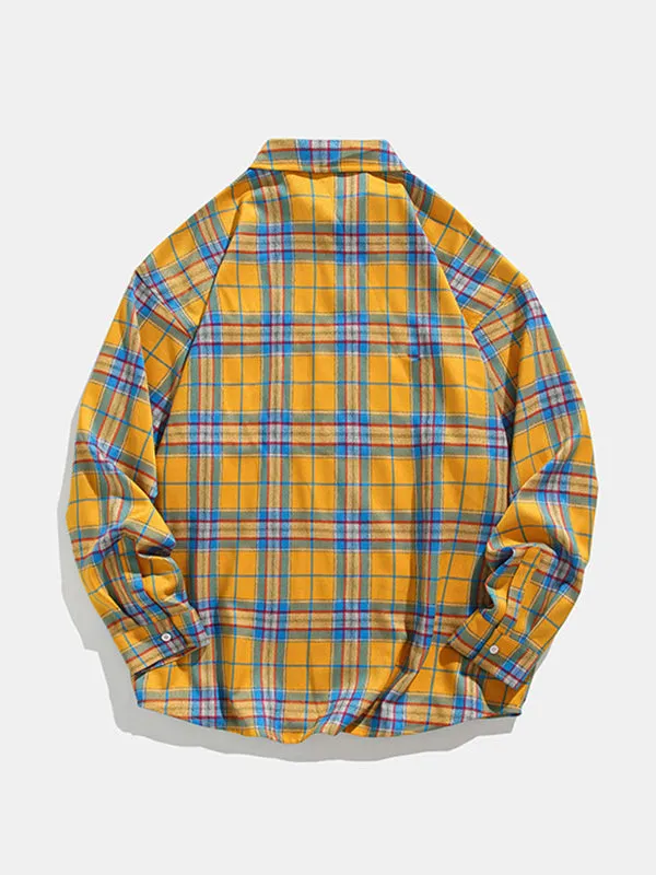 Men's Plaid INS Style Long Sleeve Shirt