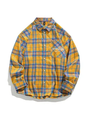 Men's Plaid INS Style Long Sleeve Shirt