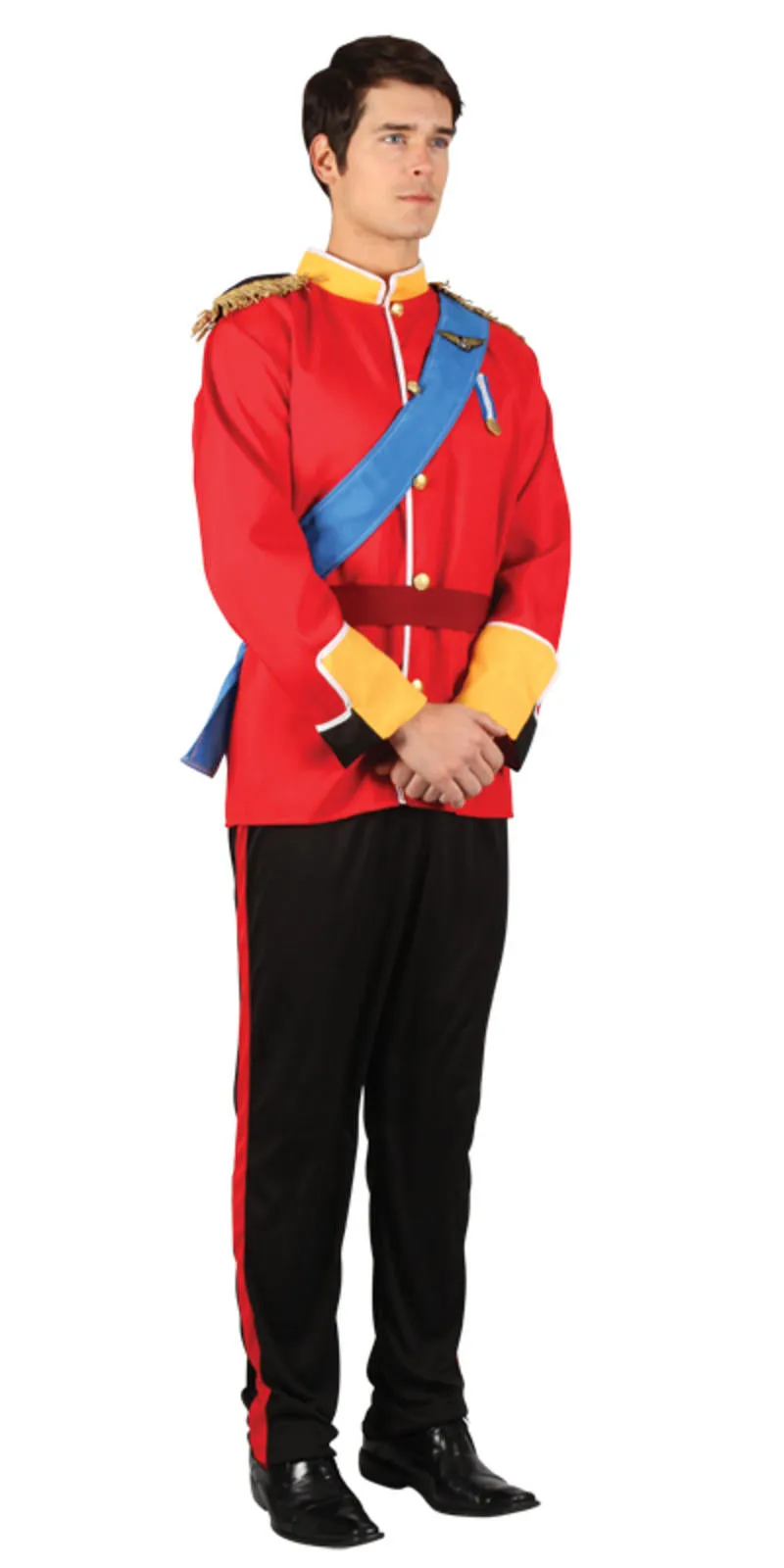 Mens Prince William Royal Fairytale Military Uniform British Fancy Dress Costume