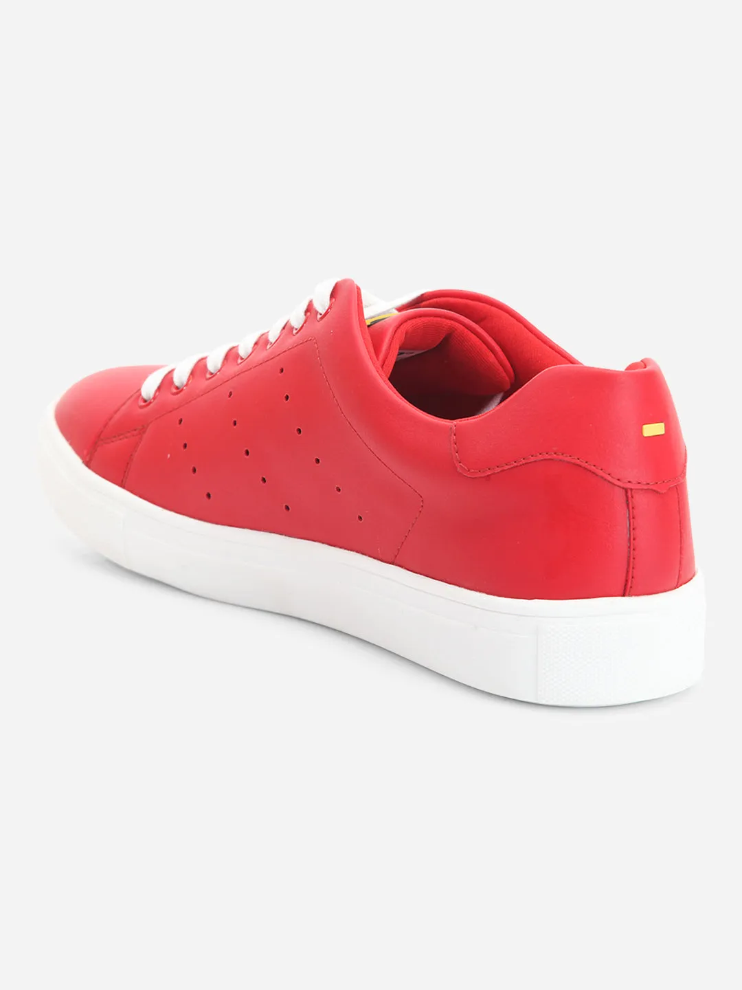 Men's Red Soft Textured Lace Up Sneaker (ID3075)