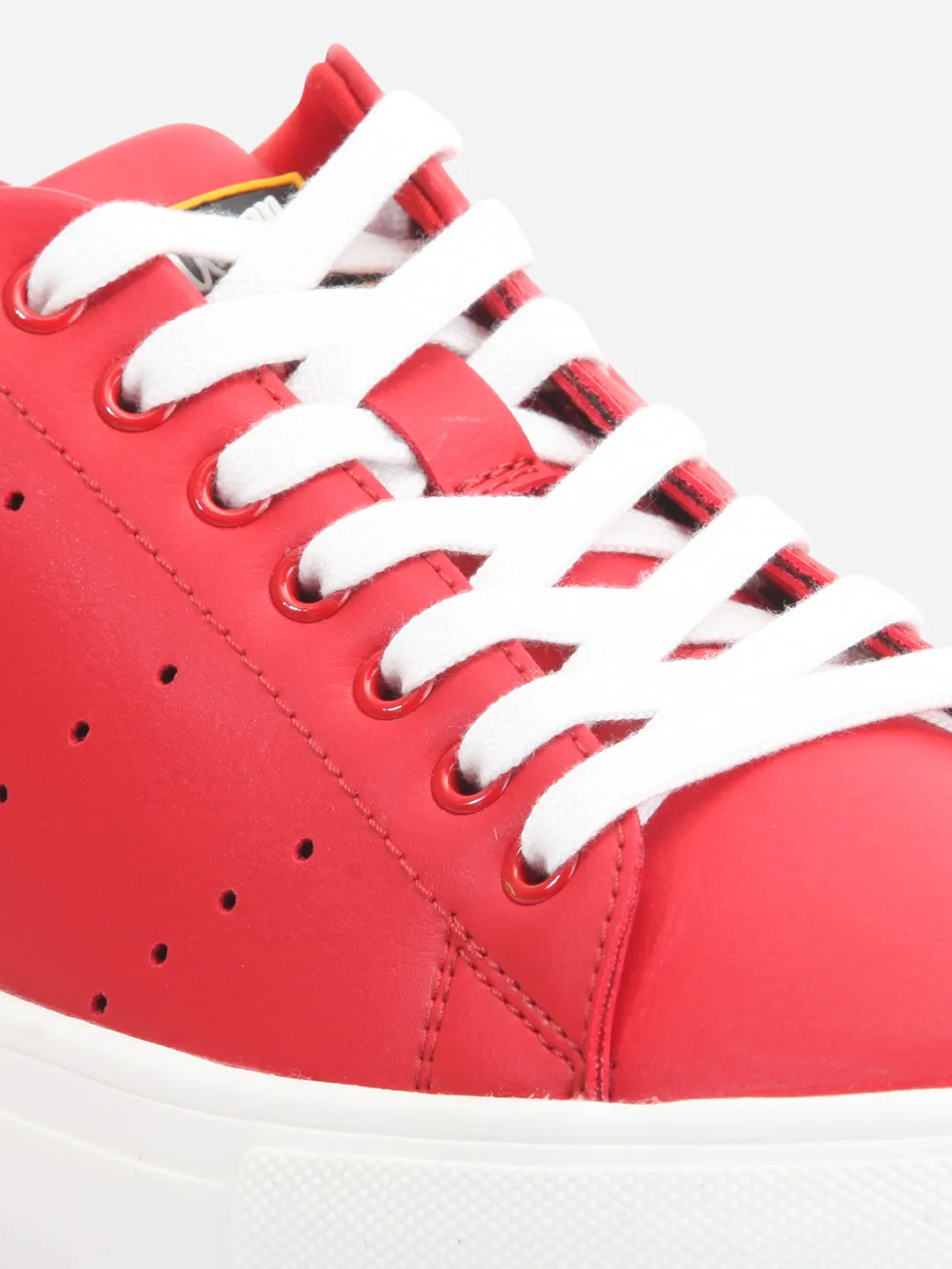 Men's Red Soft Textured Lace Up Sneaker (ID3075)