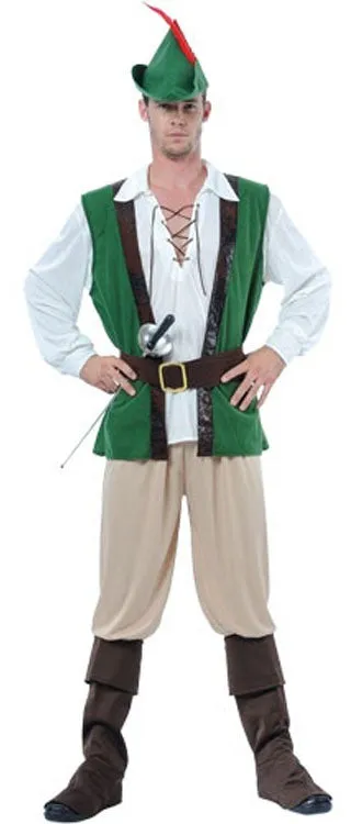 Mens Robin Hood Fancy Dress Medieval Costume