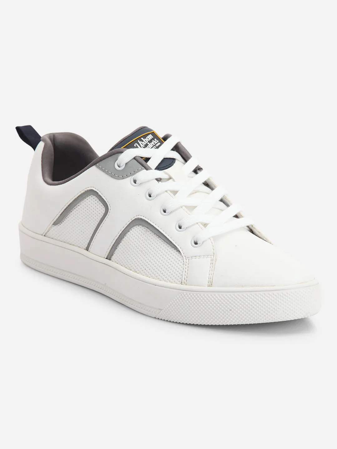 Men's White Lace Up Smart Casual Sneaker (ID3076)