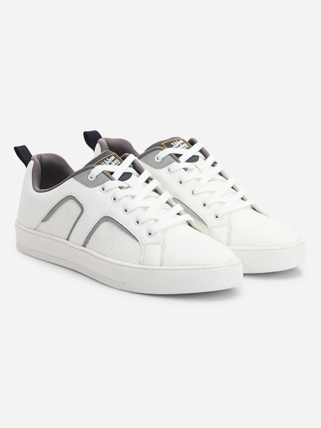 Men's White Lace Up Smart Casual Sneaker (ID3076)