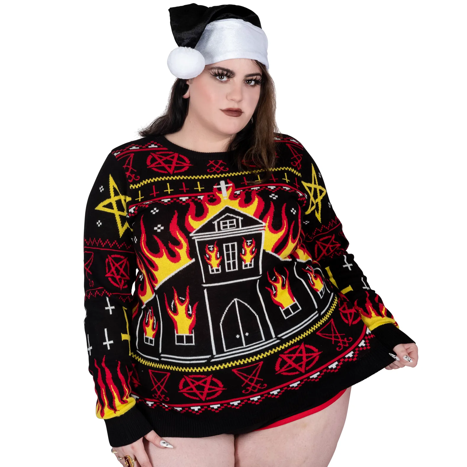 Metal Church Fire Knit Christmas Sweater