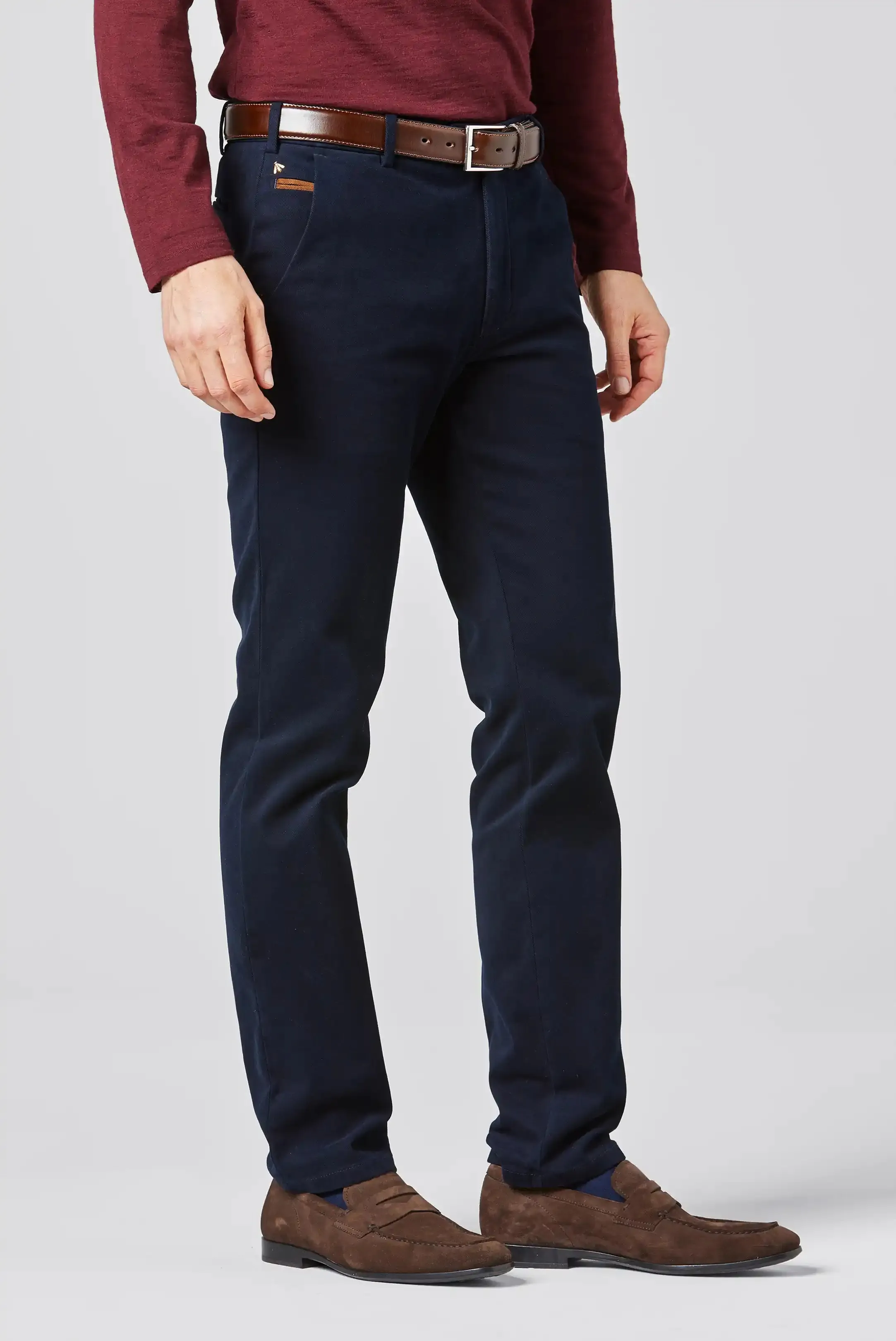 MEYER Exclusive Bonn Trousers - 8572 Luxury Twill Cotton Chino - Navy