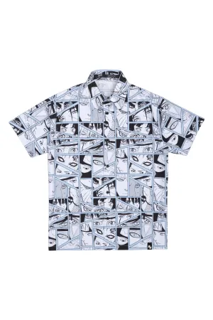 Naruto AOP Button Up Shirt - Light Blue