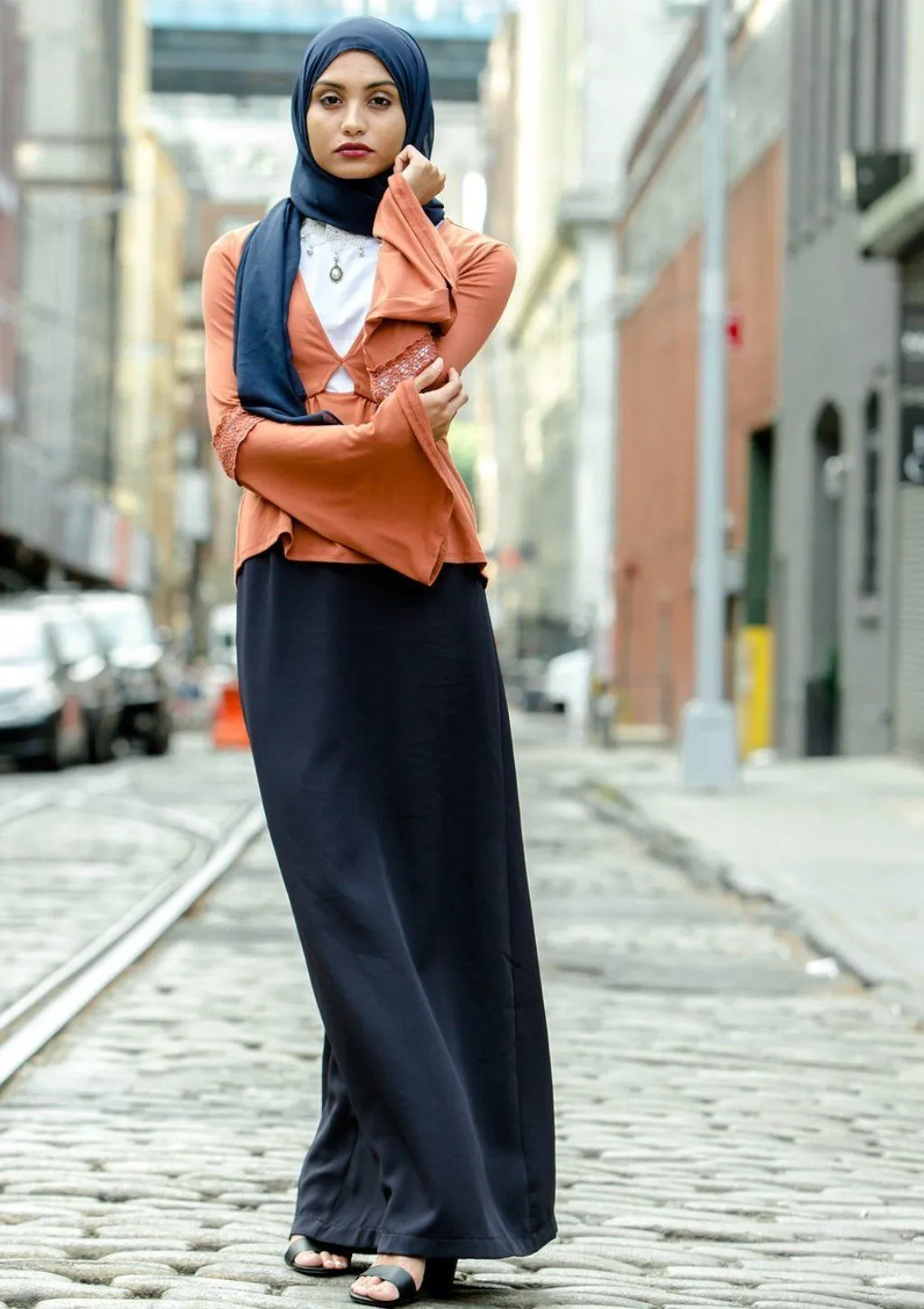 Navy Blue Pencil Maxi Skirt-CLEARANCE