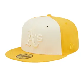 NEW ERA OAKLAND ATHLETICS 2-TONE 59FIFTY FITTED HAT-YELLOW/CREAM