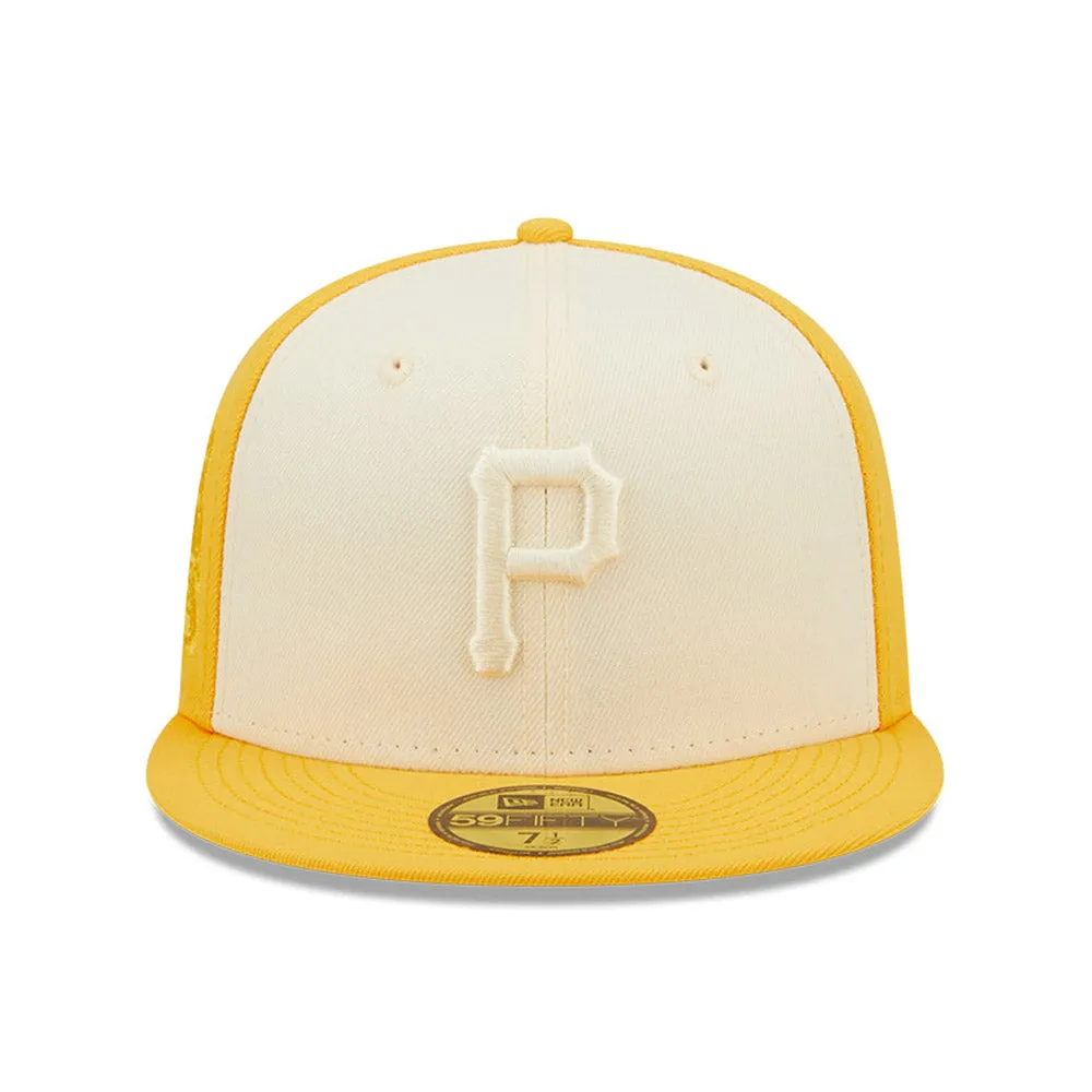 NEW ERA PITTSBURH PIRATES 2-TONE 59FIFTY FITTED HAT-YELLOW/CREAM