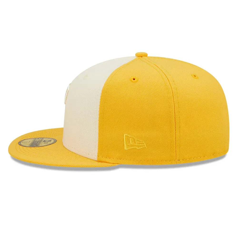 NEW ERA PITTSBURH PIRATES 2-TONE 59FIFTY FITTED HAT-YELLOW/CREAM