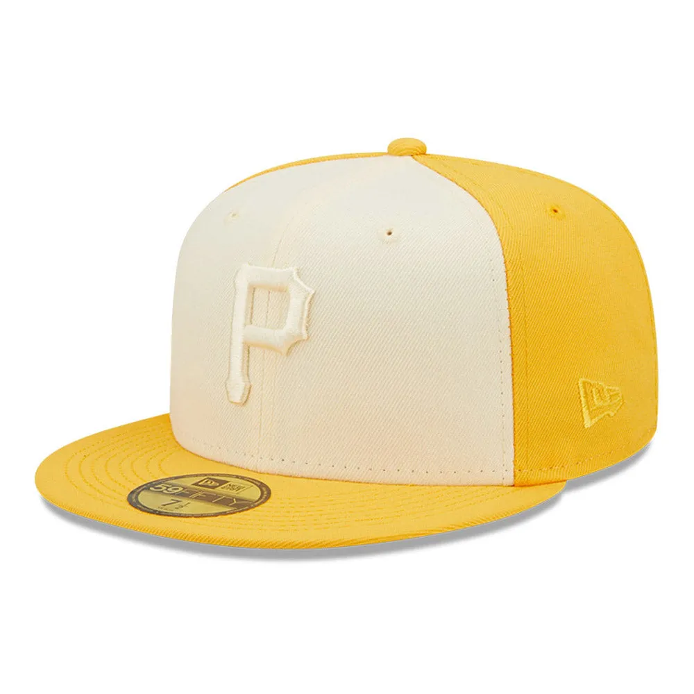 NEW ERA PITTSBURH PIRATES 2-TONE 59FIFTY FITTED HAT-YELLOW/CREAM