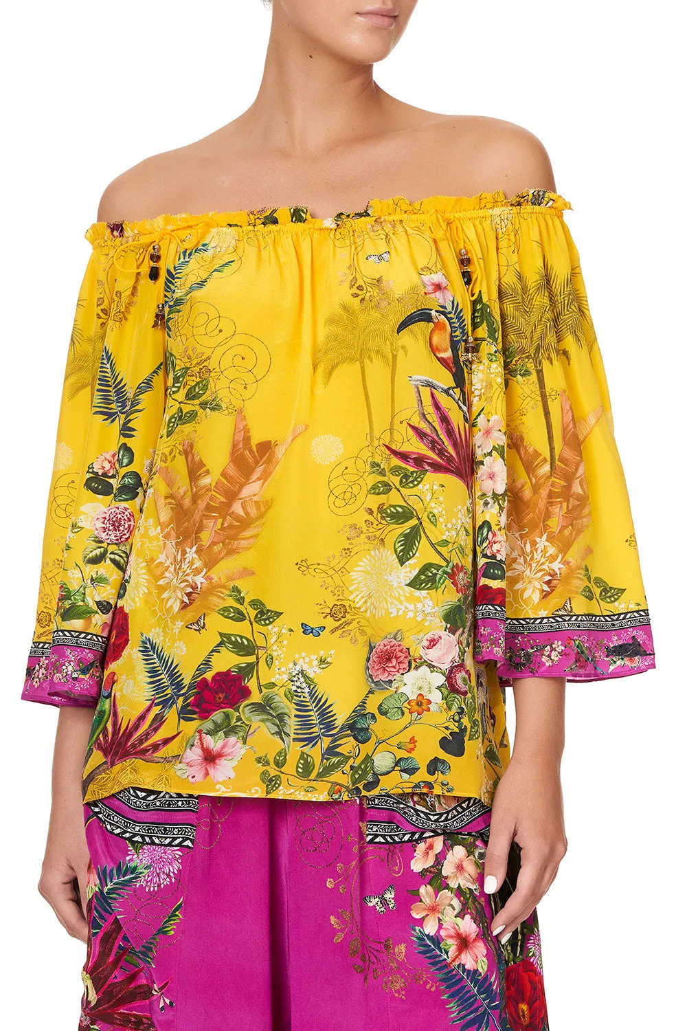 OFF SHOULDER FLARE BLOUSE SAFFRON MOON