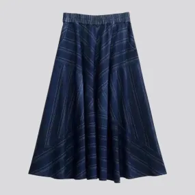 Ornament high-waist denim skirt