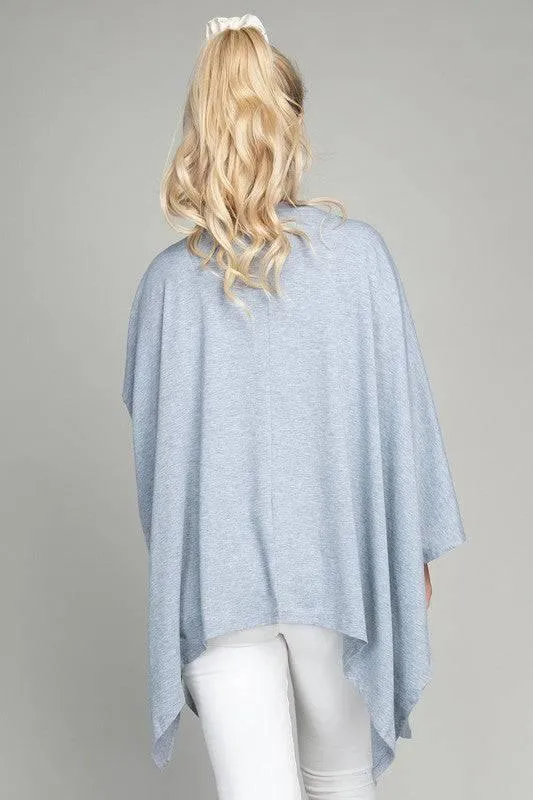 Oversized Batwing Sleeve Open Cardigan