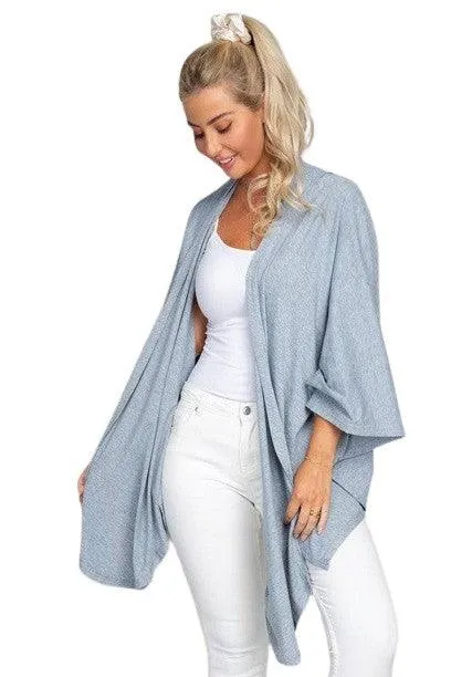 Oversized Batwing Sleeve Open Cardigan