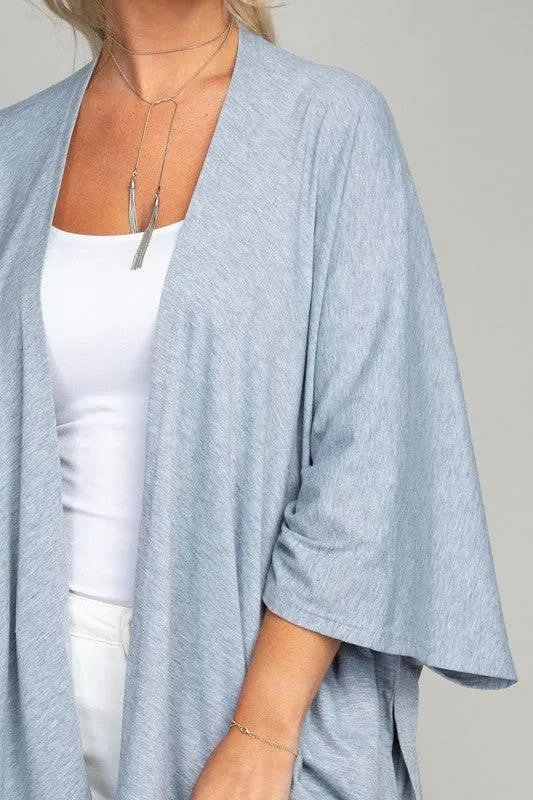 Oversized Batwing Sleeve Open Cardigan